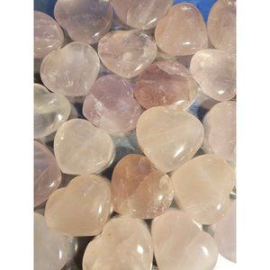 One (1) Rose Quartz Carved Heart Palmstone